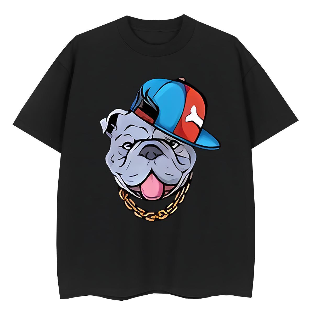 Cool T Shirt For Man dog Short Sleeve Soft Outdoor DIY Logo Oversized 230g Cotton Tshirt for Man Woman Classic Casual Wear