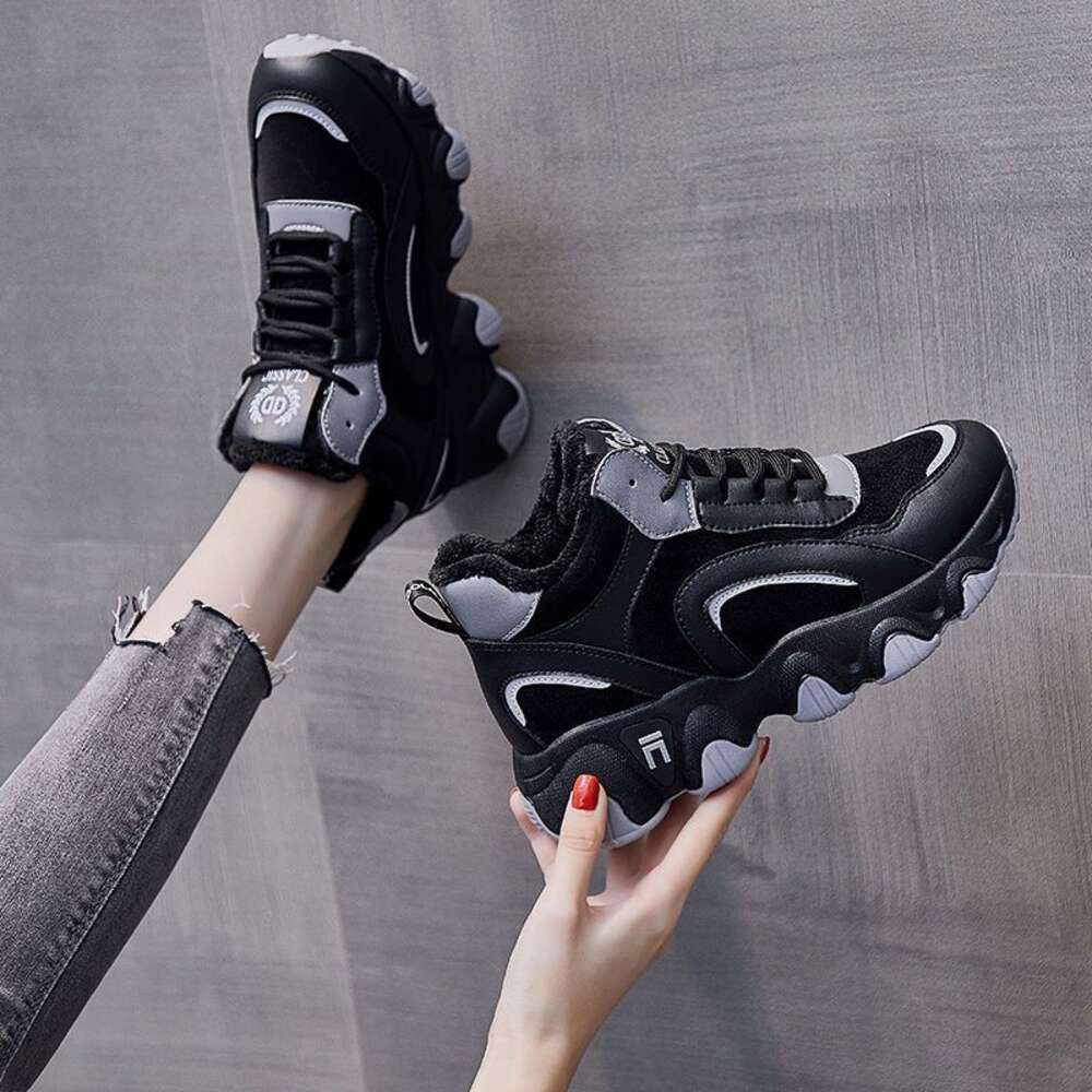 Ddmysports Winter New Velvet Thickened Warm Sports Increase Eight Cold Resistance Dad Waterproof And Anti Slip Versatile Casual Shoes For Women Outdoo