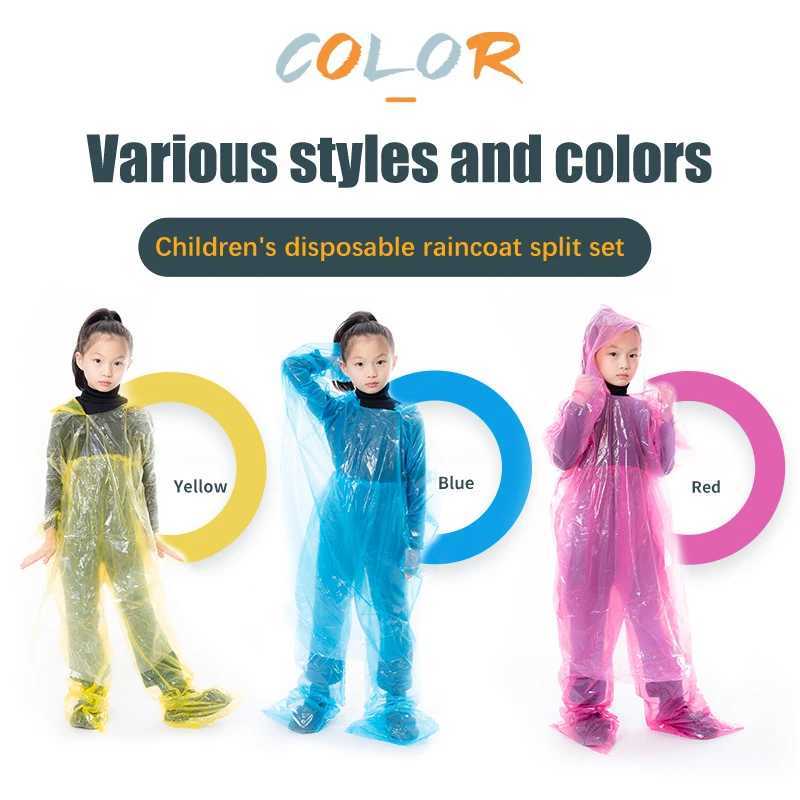 Child Disposable Raincoat Outdoor Hiking Rafting Mountaineering Water Projects With Disposable Rain Poncho Y240810