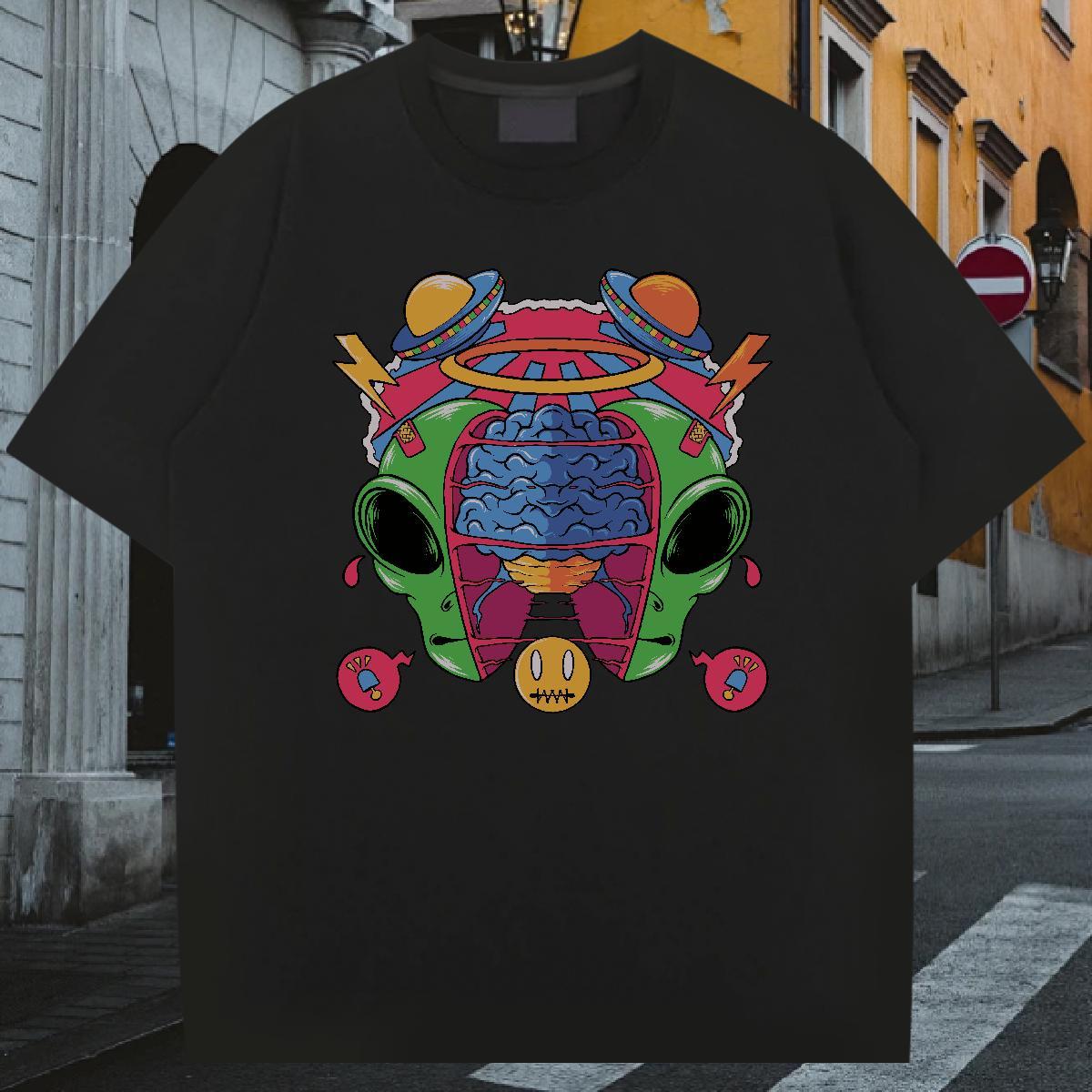 2024 Summer Man T Shirts ET Clothes 100% Cotton 230g Street Casual High Quality Custom Big Size Short Sleeve O-Neck Men Tshirts