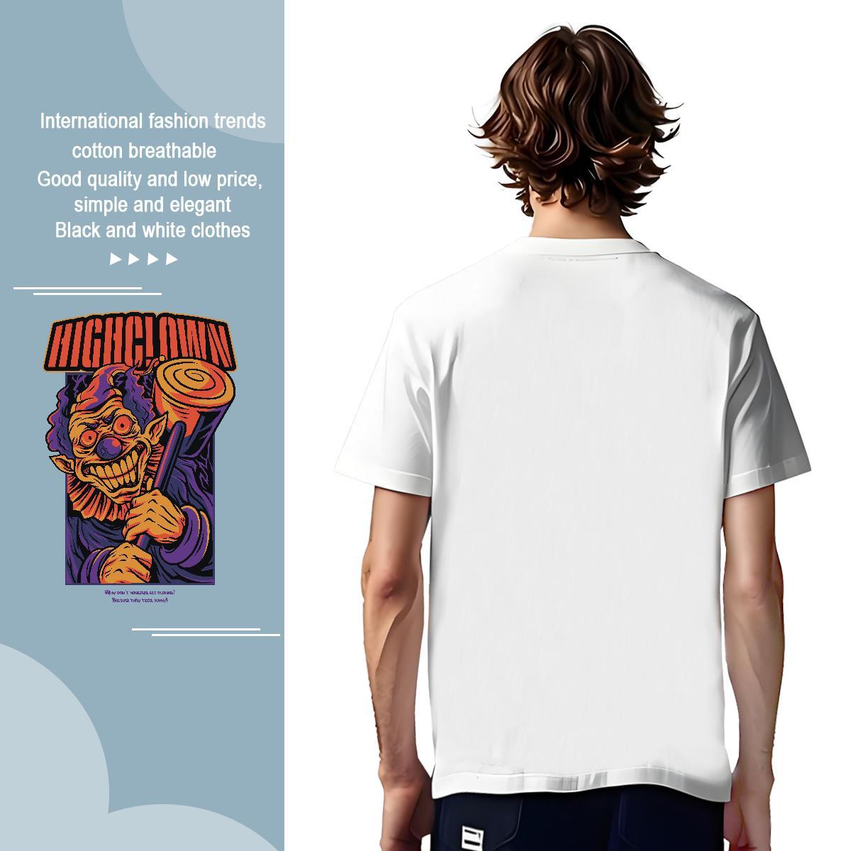 Men T Shirts 230g 100% Cotton scary Summer Casual Breathable Short Sleeve Custom Anime Couples T Shirts Customized TOP Quality Clothings