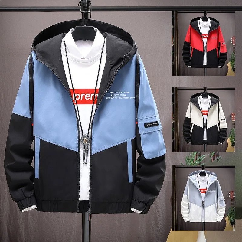 2024 Spring and Autumn Fashion Trend Hooded Jacket Mens Casual Relaxed Comfortable Breathable High Quality Plus-Size Coat 240812