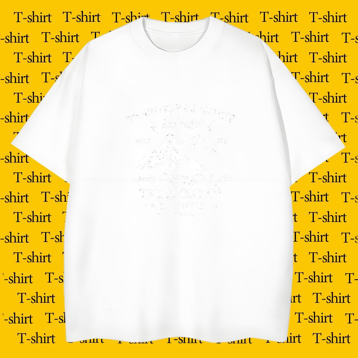 Unisex Men Clothes T-Shirt mountains 230g Cotton High Street Hip Hop Breathable T Shirt For Man DIY 2024 Designer Polos