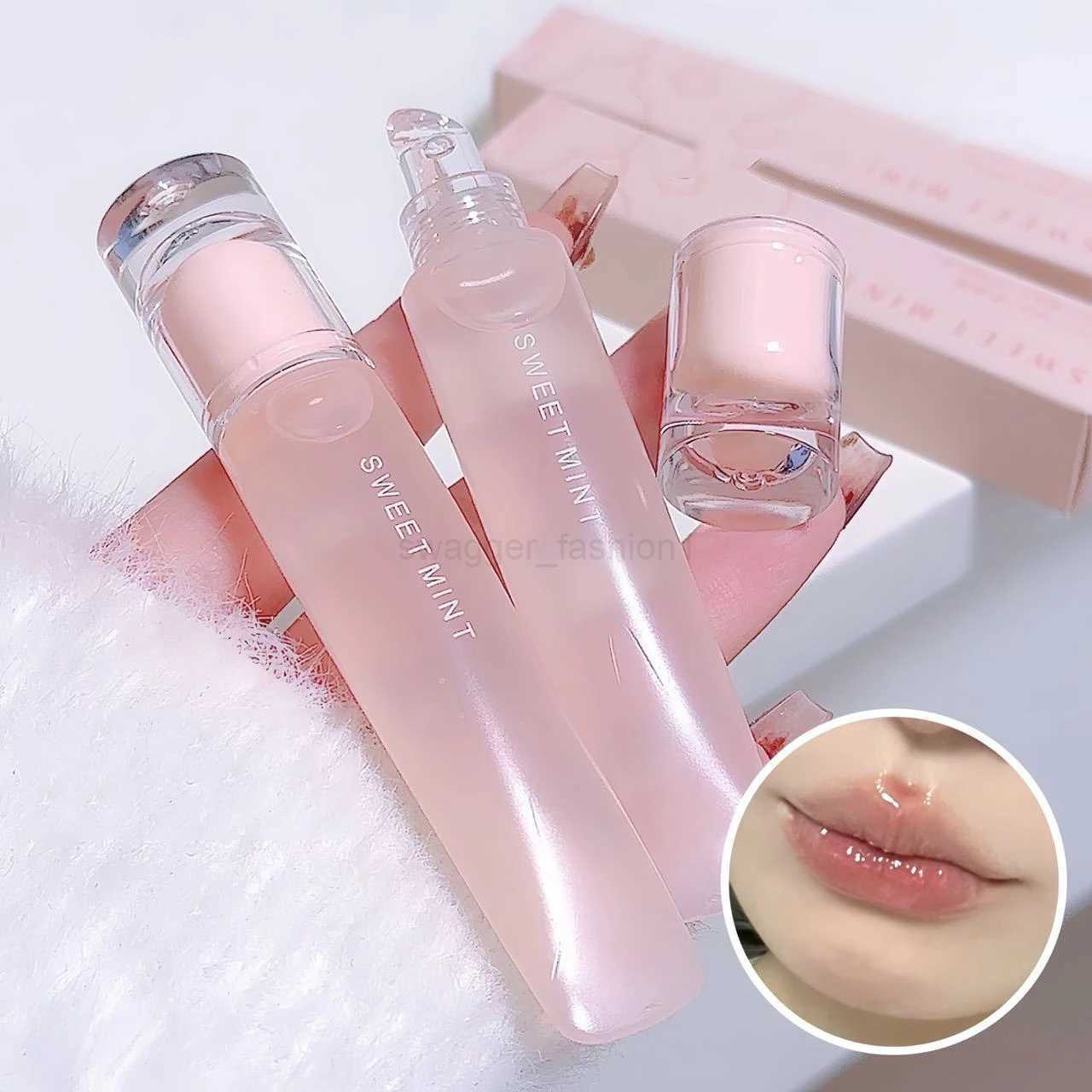 Jelly Pigment Tube Lip Oil Moisturising Lasting Plumping Lip Treatment Transparent Liquid Lipstick Water Light Sealer Base StickXJ240812