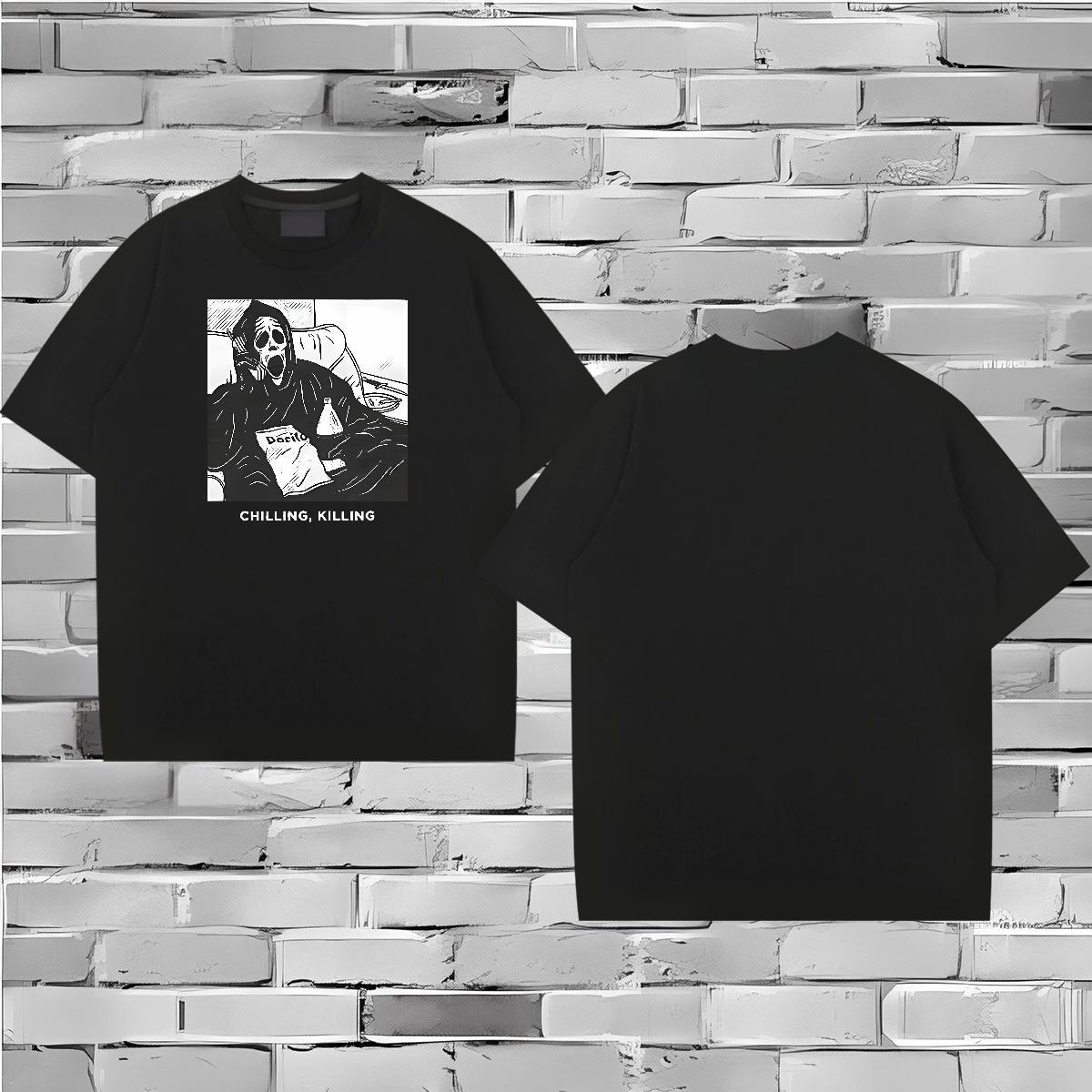 Customized Man T Shirts skull Clothes 100% Cotton 230g Summer Casual High Quality Custom Cartoon Breathable Short Sleeve Tshirts