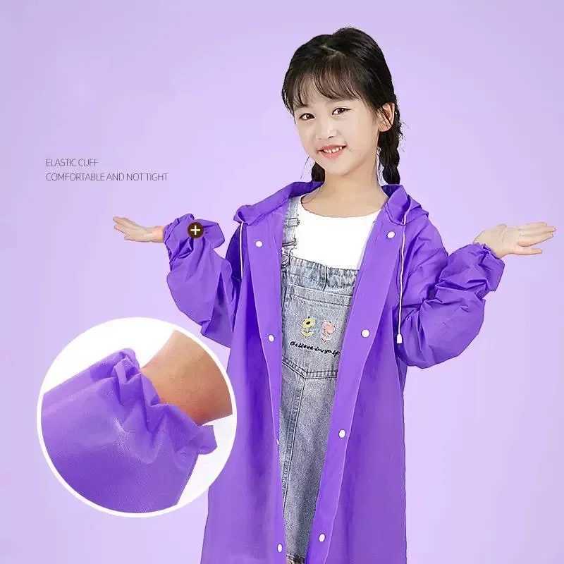 EVA Children Raincoat Thickened Waterproof Rain Coat Kids Clear Transparent Tour Waterproof Rainwear Student travel Rain Poncho Y240813