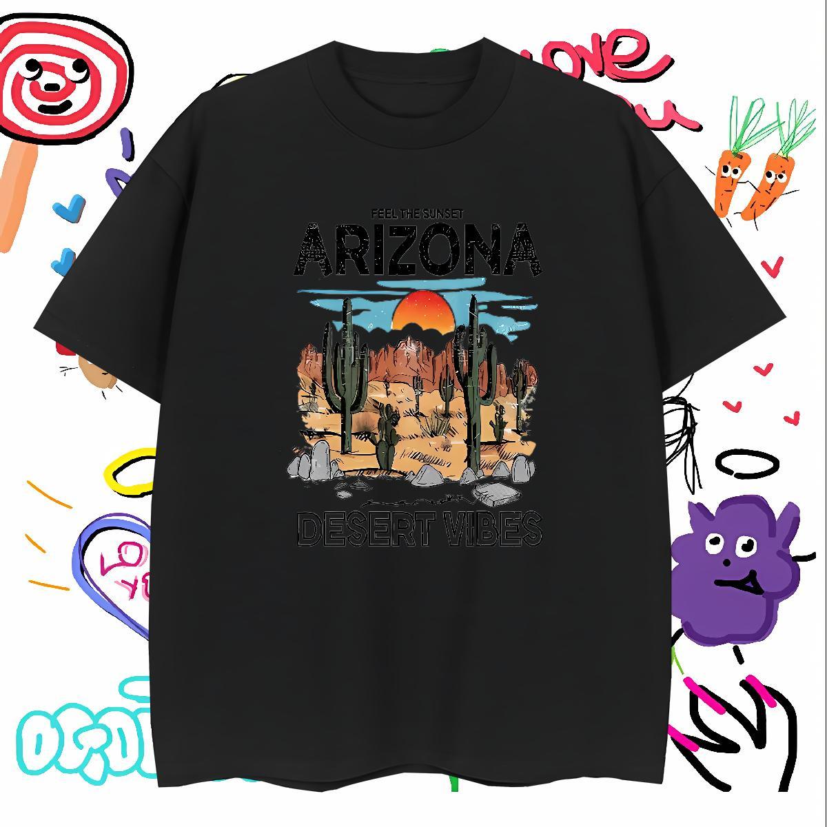 Fashion Designer T-Shirts desert Clothes 230g 100% Cotton Daily Outfit Classic Custom Print Plus Size O-Neck Short Sleeve Couples T Shirts