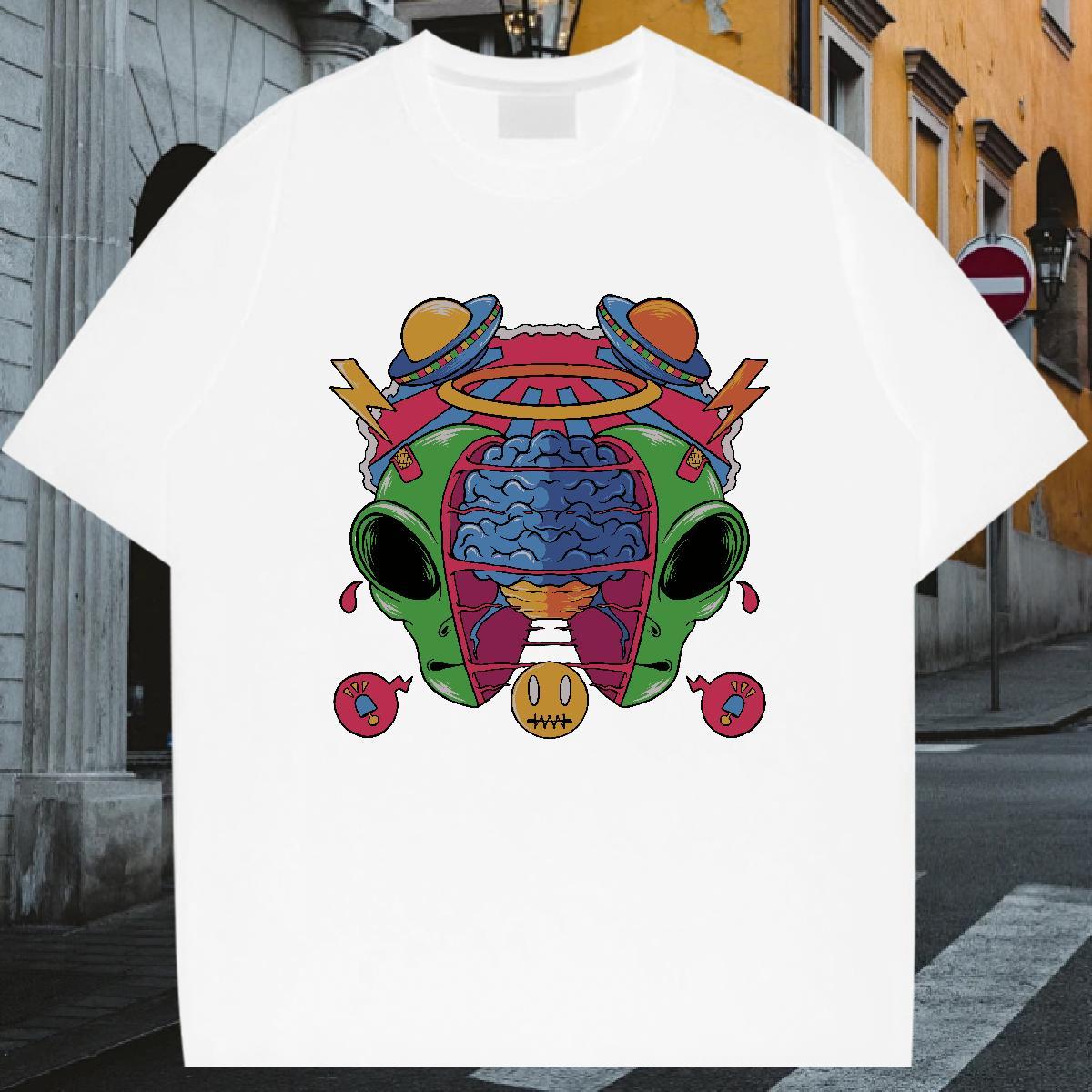 2024 Summer Man T Shirts ET Clothes 100% Cotton 230g Street Casual High Quality Custom Big Size Short Sleeve O-Neck Men Tshirts