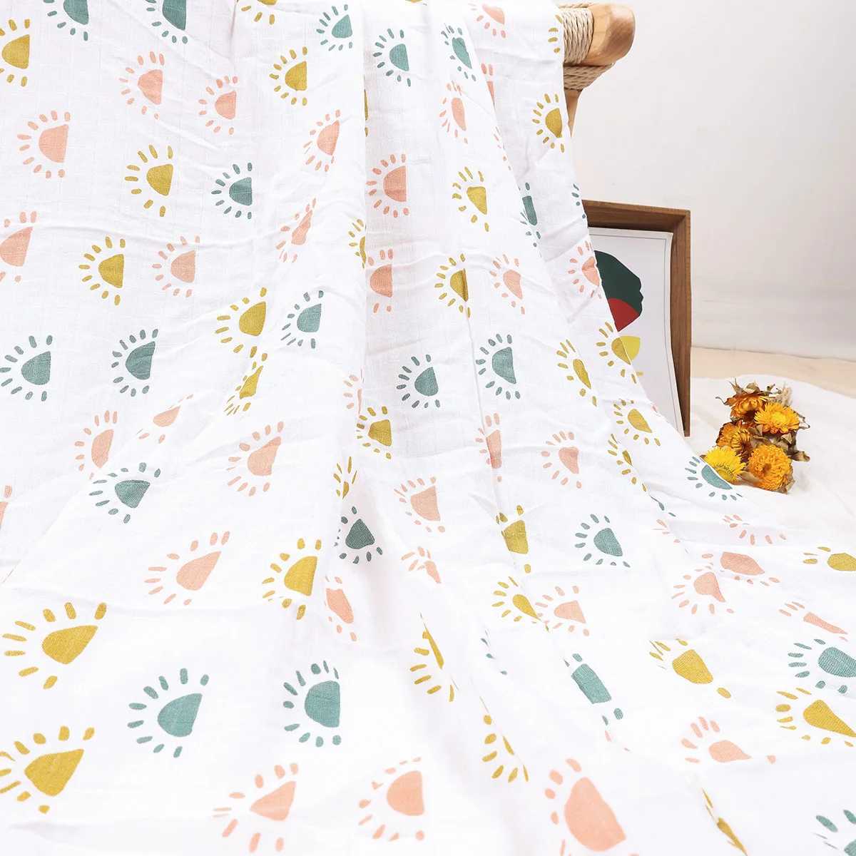 HappyFluent 120 * 110cm baby fine cotton blanket 100% pure cotton summer cute printed baby blanketW240810