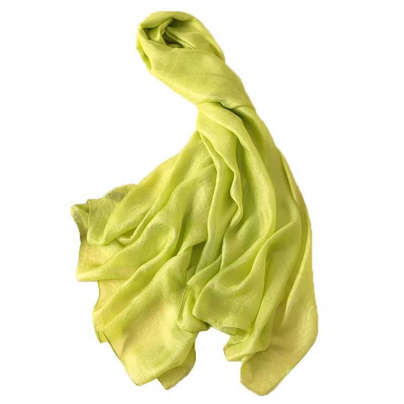 2023 Luxury Brand Womens Fashion Scarf Pure Silk Linen Shawl Summer Womens Bandanas Pashmina Foulard Headscarf 180 * 90cm W240810