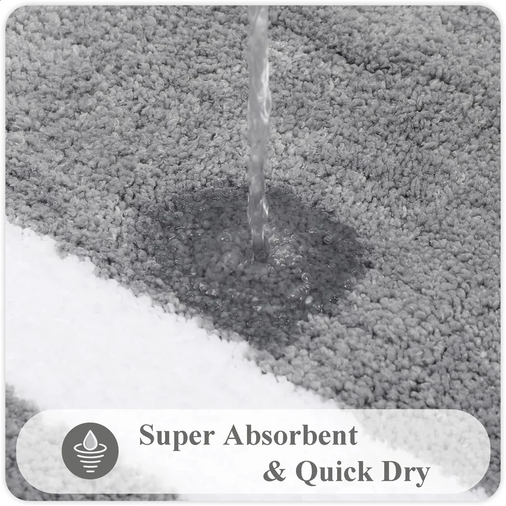 Olanly Absorbent Bath Mat Bathroom Rug Shower Pad NonSlip Bedroom Wash Carpet Soft Thick Living Room Plush Foot Floor Decor 0802 H260226