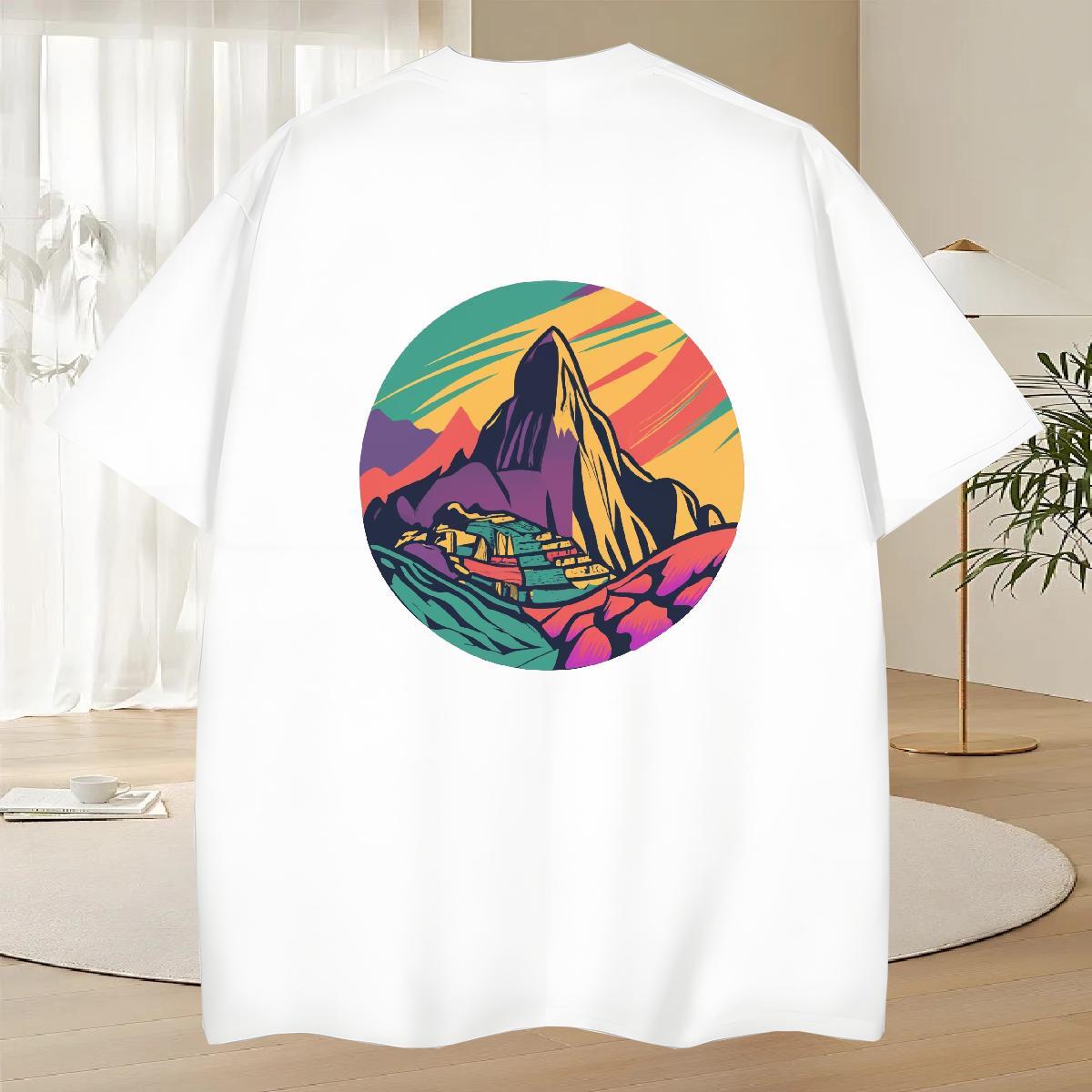 Fashion Man T Shirts mountains Wear 230g 100% Cotton Street Wholesale Skull Pure Cotton Men Tees