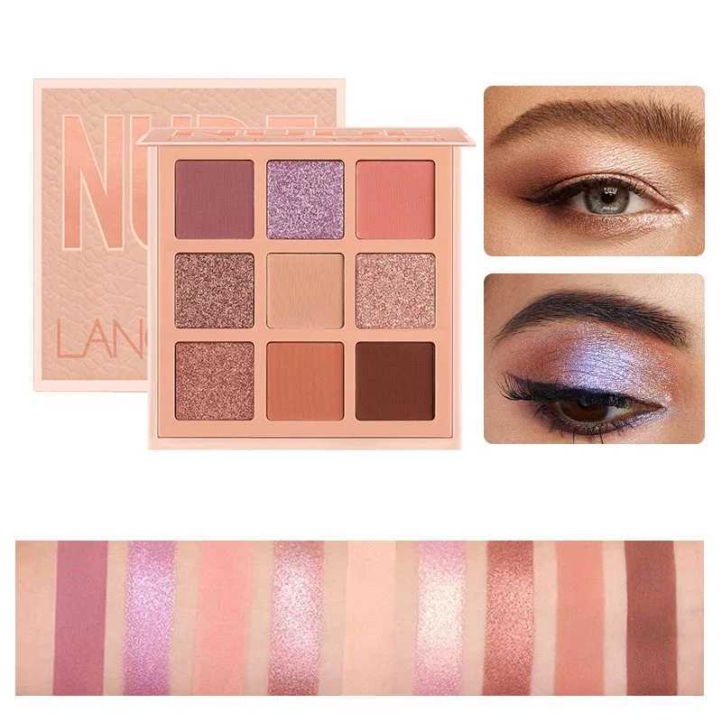 9-color nude eye shadow powder makeup palette matte shimmer eye shadow pigment makeup new warm earth color eye shadowW241212