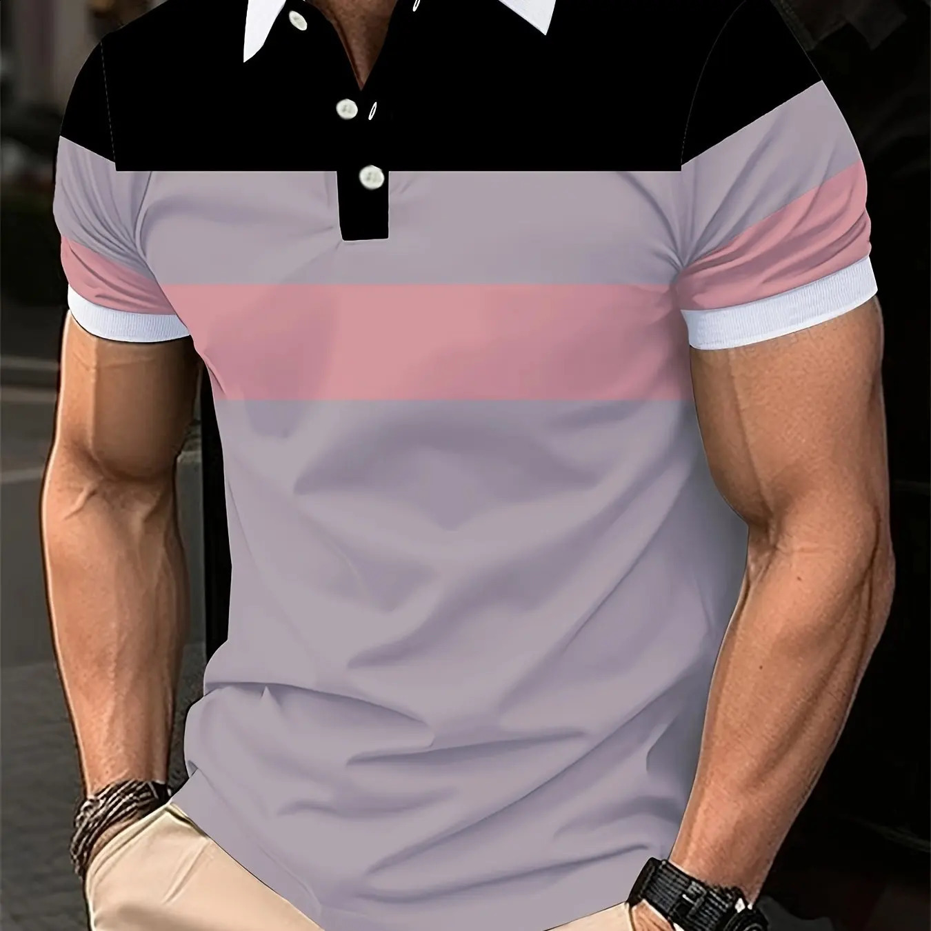 Business Classics Mens Polo T Shirt Summer Print Short Sleeve Golf Wear Casual Buttons Pullover TShirt Male Oversized Clothing 240810