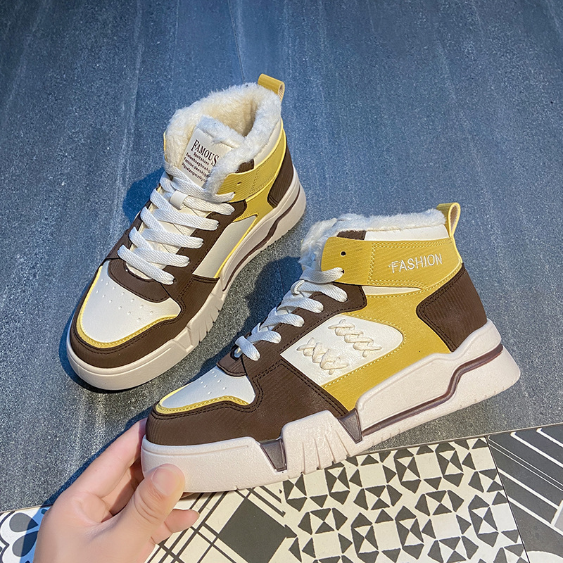 Ddmysports Winter New Thick Sole Little White With Velvet Korean Cotton Instagram Small Fragrance Student Casual Shoes XT Outdoor