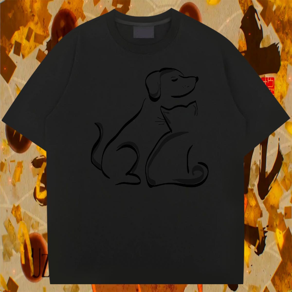 T shirt 100% Cotton 230g Dog Sports Casual Breathable Custom Printing Men Tees Fashion New Cool Design Polos