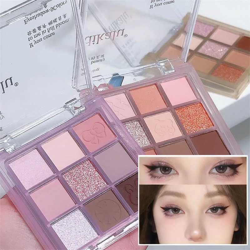 DIKALU New Nine-color Eyeshadow Palette White Pearly Glitter Eyeshadow Shiny Eye Shadow Matte Acrylic Eyes Makeup Palette MakeupCL240812