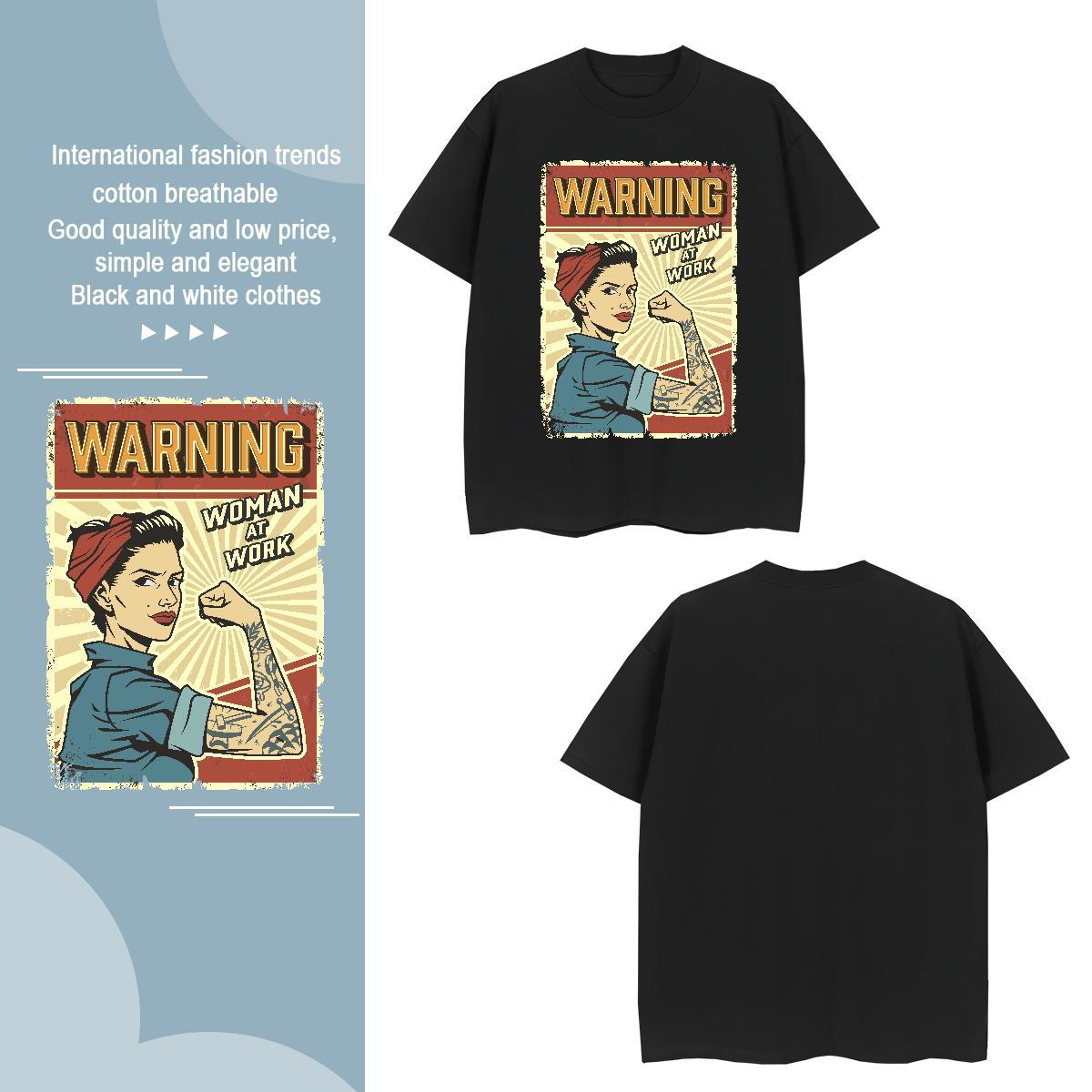 T shirt 230g Pure Cotton portrait Sport Breathable Cartoon Print Men Clothes T-Shirt 2024 Summer Unisex Tee Shirt