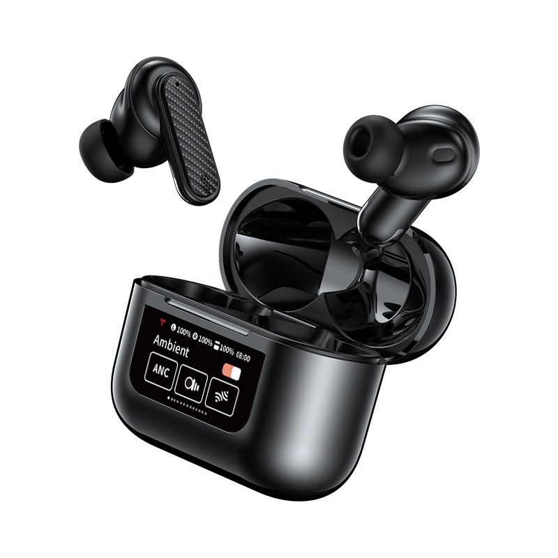 New Arrival Headphones YW08 TWS Wireless Earbuds Touch Screen In-Ear Led Display ANC Noise Reduction Gaming Earphones
