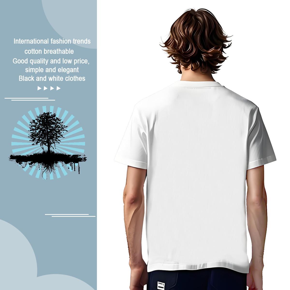 T Shirt For Man 230g 100% Cotton tree Spring Summer Short Sleeve Soft Plus Size Cartoon Mens Tshirts Wholesale Designer Top Tees