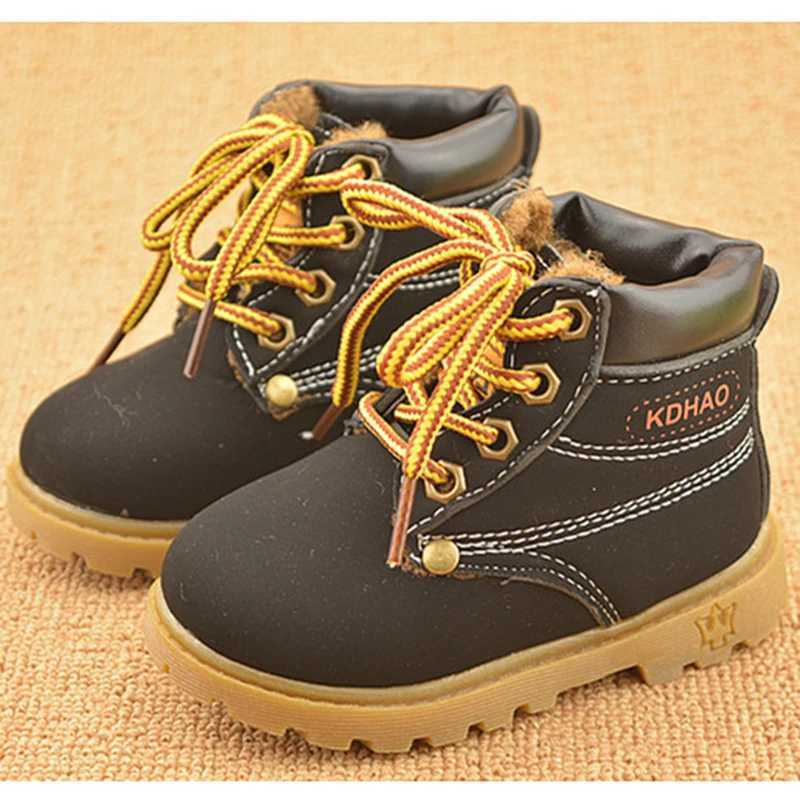 2023 Winter and Autumn Childrens Boots Girls and Boys Plush Boots Casual and Warm Ankle Shoes Childrens Fashion Sports Shoes Baby Snow Boots W240810