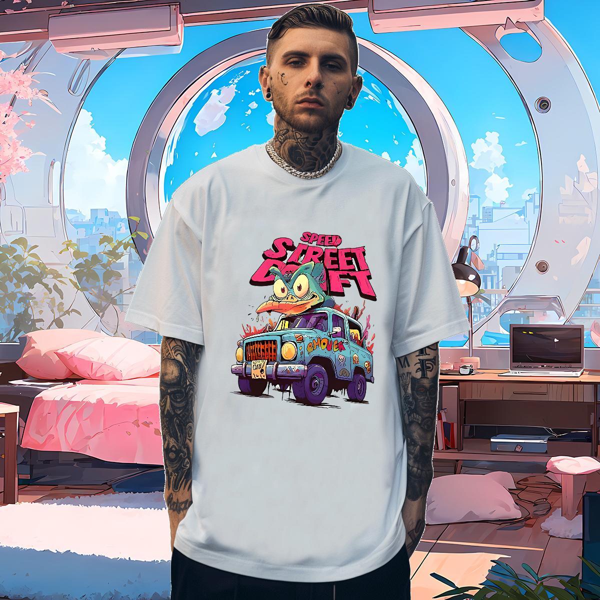 Designer Men Tees car 230g 100% Cotton Spring Summer O Neck Short Sleeves T shirt DIY Customized Clothes
