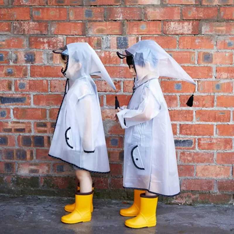 Children Raincoat Boys Girls Waterproof Body Poncho Kindergarten School Student Rainsuit Transparent Kids Rain Jacket Y240810
