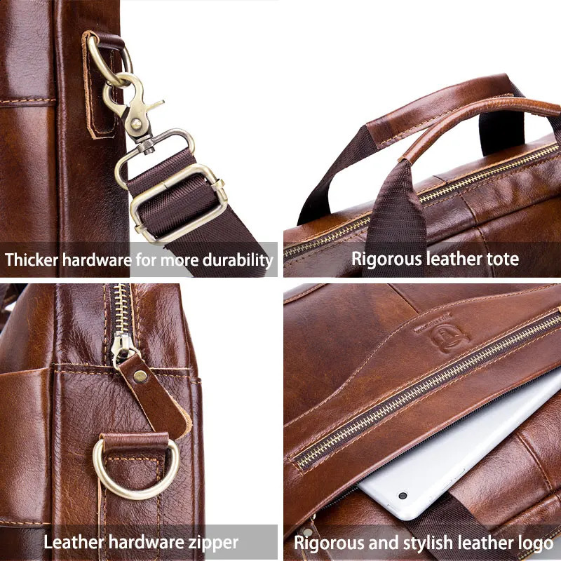 Bullcaptain denim mens business briefcaseleather retro messenger baglarge capacity casual baghandbag 240810