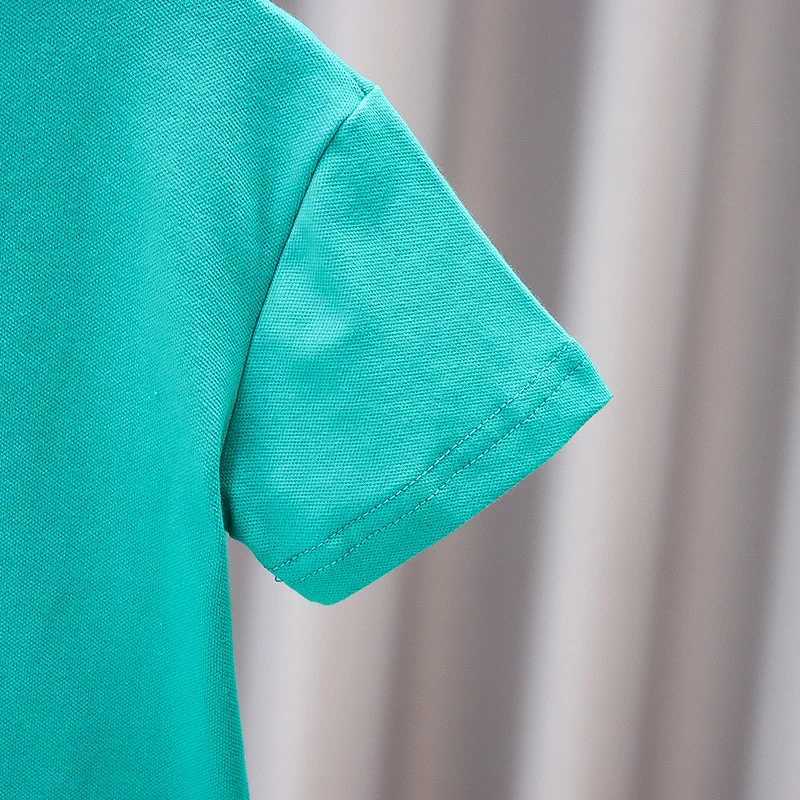 Children Lapel Short-sleeved Shirts 2022 Solid Color Baby Boys Girls POLO Shirt Big Kids Breathable Polo Shirts Wild TideXJ241225