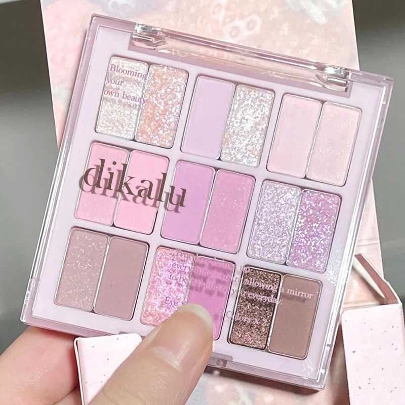 DIKALU Platter 18 Color Eyeshadow Platter Jiugong Strawberry Smoothie Summer Coral Sweetheart Garden Blue Pink Jump ColorCL240812