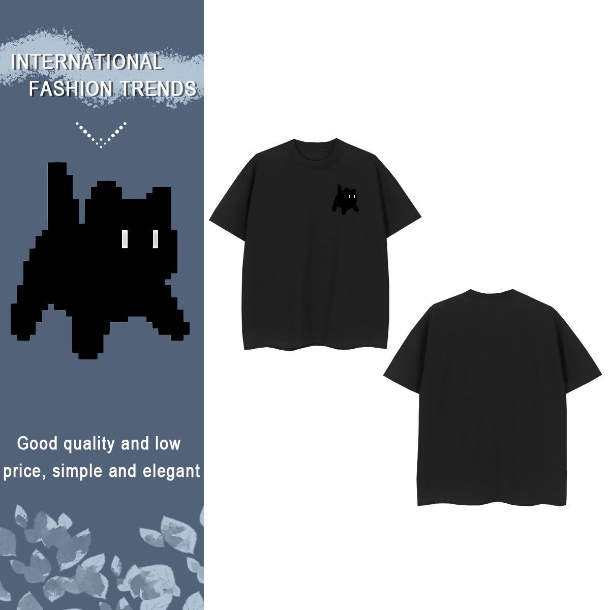 Mens T Shirts 230g Pure Cotton cat Daily Outfit Breathable Crew Neck Custom Printing Men Clothes T-Shirt Brand High Quality Tops Shirt