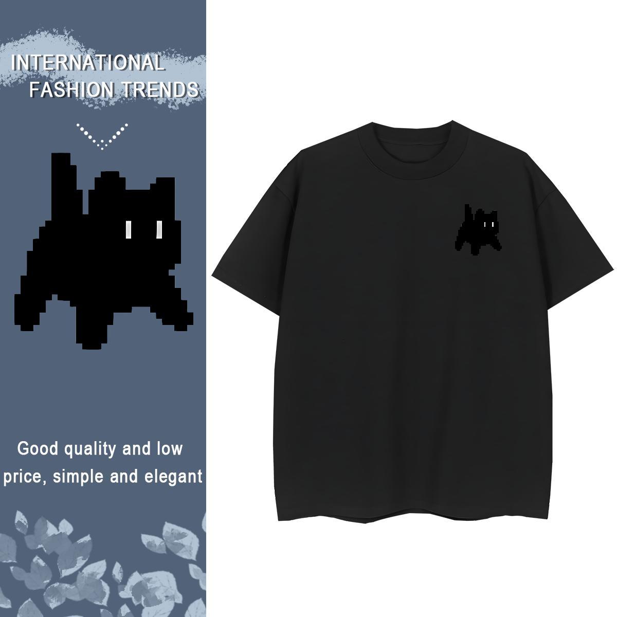 Mens T Shirts 230g Pure Cotton cat Daily Outfit Breathable Crew Neck Custom Printing Men Clothes T-Shirt Brand High Quality Tops Shirt