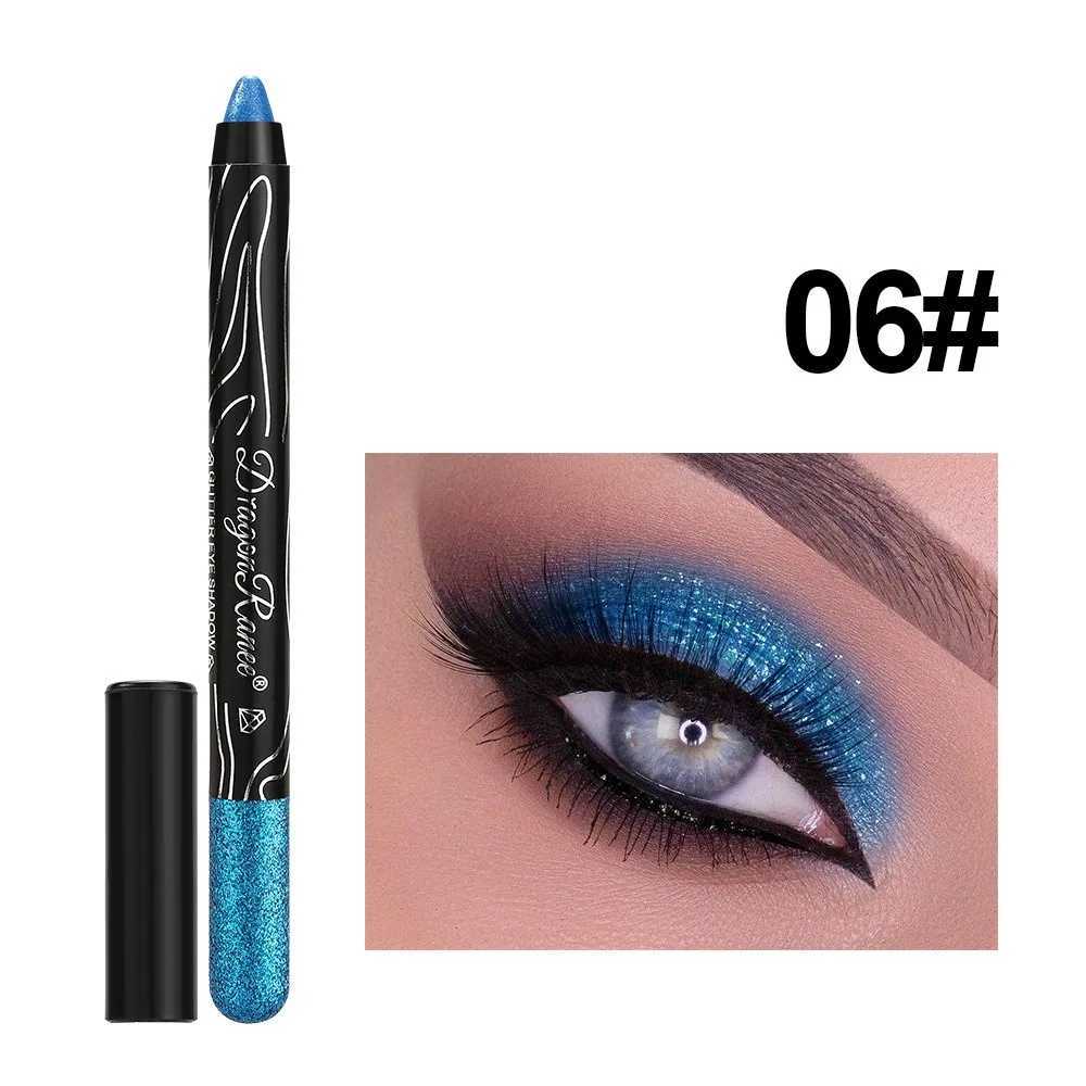 Diamond Glitter Eyeshadow Pencil Brighten Shiny Highlighter Black Gold Silvery Color Shimmering Sequins Eye Shadow Liner MakeupCL240812