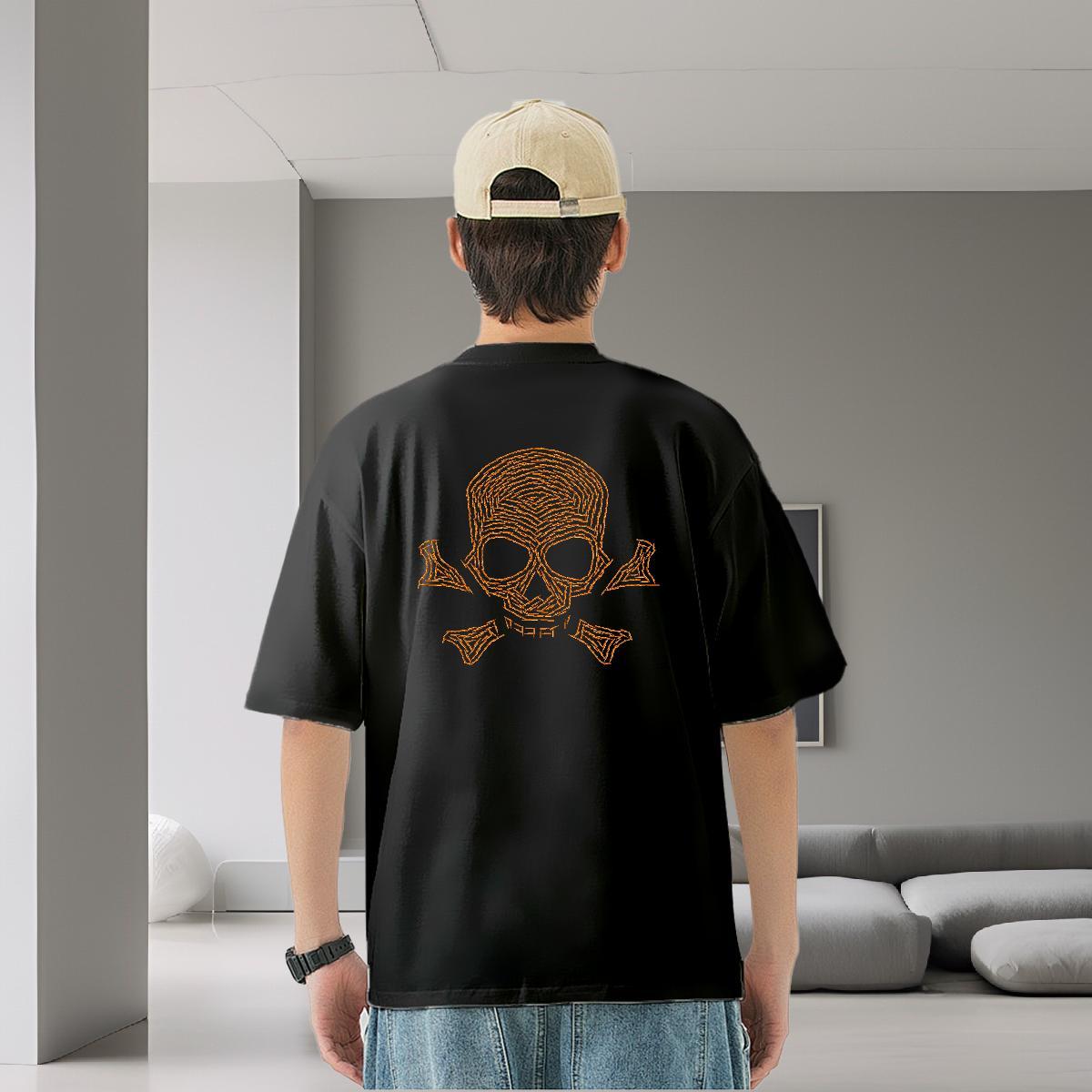 2024 Designer T-Shirts for Men skull Top Tees 100% Cotton 230g Hip Hop TOP Quality DIY Anime Breathable Short Sleeve Men Clothes T-Shirt
