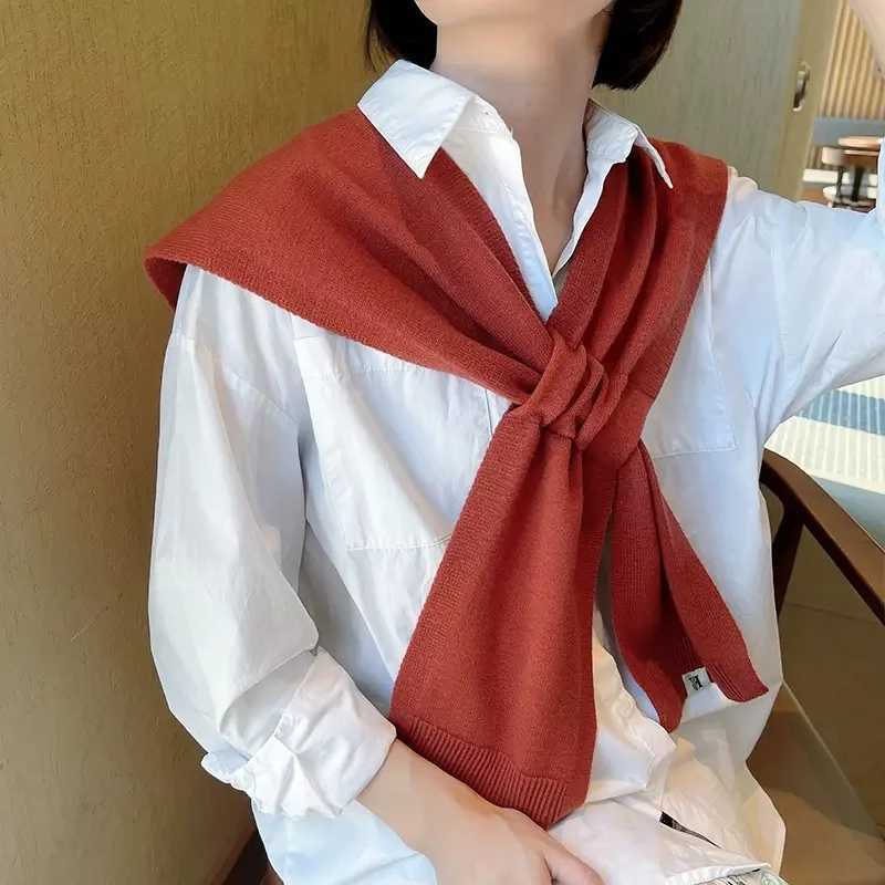 Korean Knitted Shaver Womens Autumn/Winter Air Conditioning Room Knitted Cross Shaver Fashion W240810