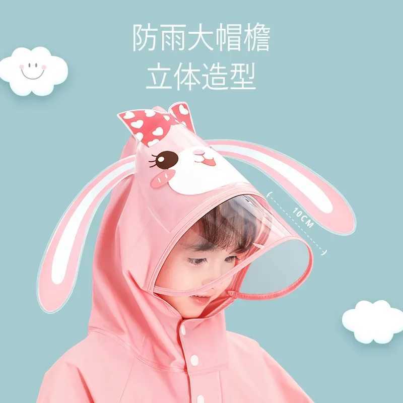 Childrens Raincoat Kindergarten Elementary School Cartoon One Piece Raincoat Little Dinosaur Little Monster Rain Gear Y240810