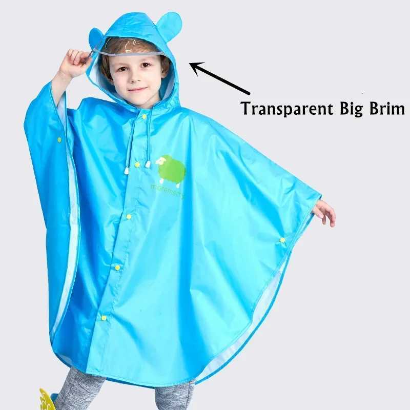S size Children Poncho Raincoat Kids Boys Cloak Type Rainwear Rain Coat Waterproof Baby Animal Raincoats Student Girls Poncho Y240810