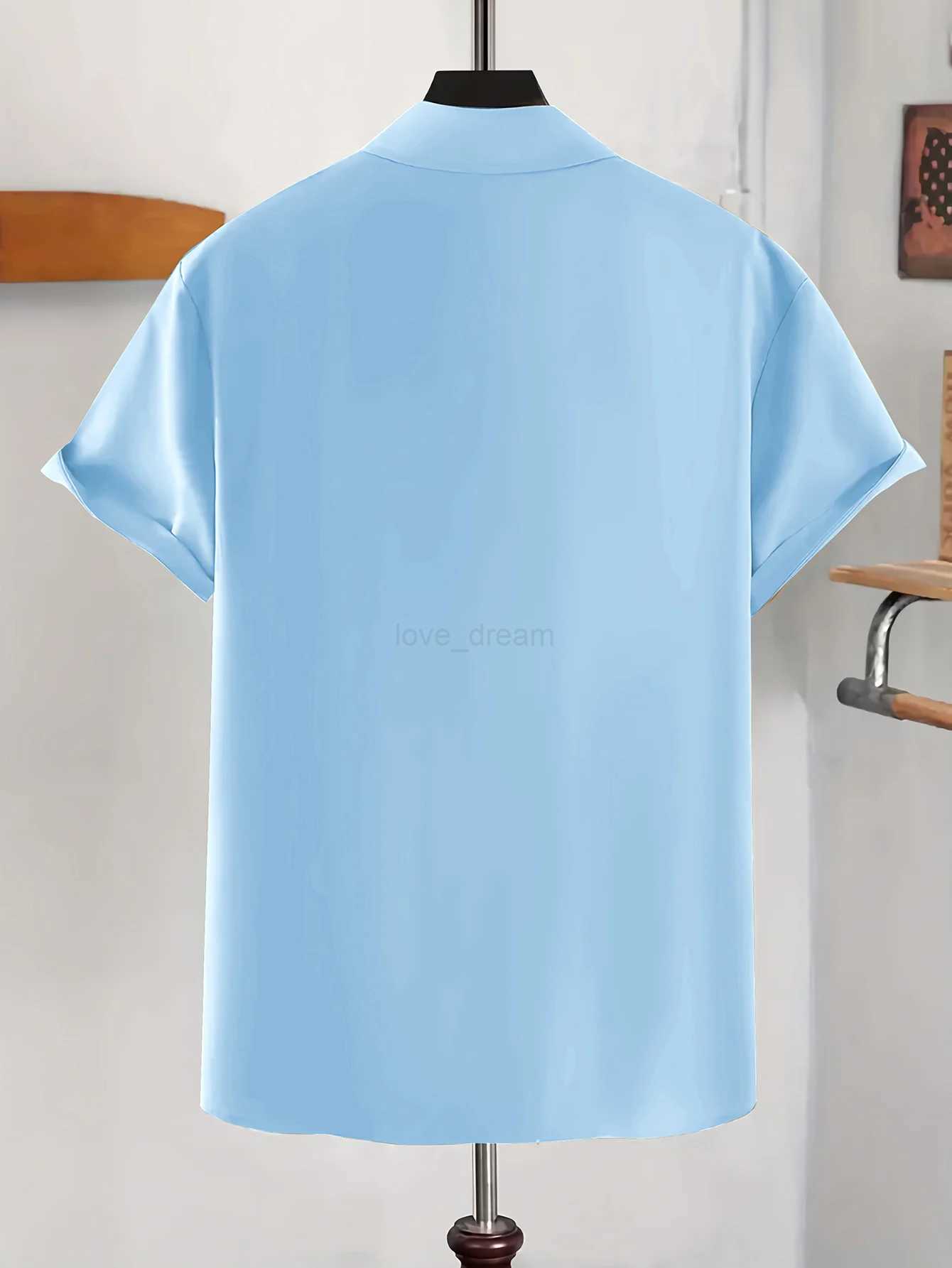 Europe and the United States mens summer casual loose cardigan mens short-sleeved shirt trend Men T-Shirt casual shirtXJ240812