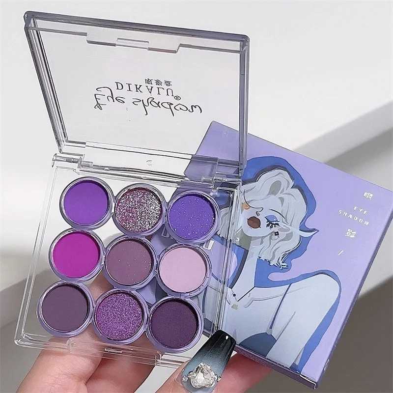 9 Colors EyeShadow Palette Smoke Purple Retro Olive Green Pearlescent Matte Highlight Gray Brown Easy To Pigment Eye ShadowCL240812