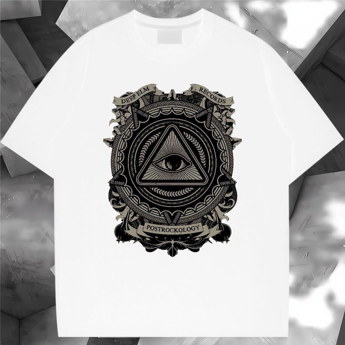 2024 Summer T-Shirts for Men eye of the devil Tees Shirts 100% Cotton 230g Street Wear Wholesale Custom Cartoon Breathable Soft Tshirt for Man Woman