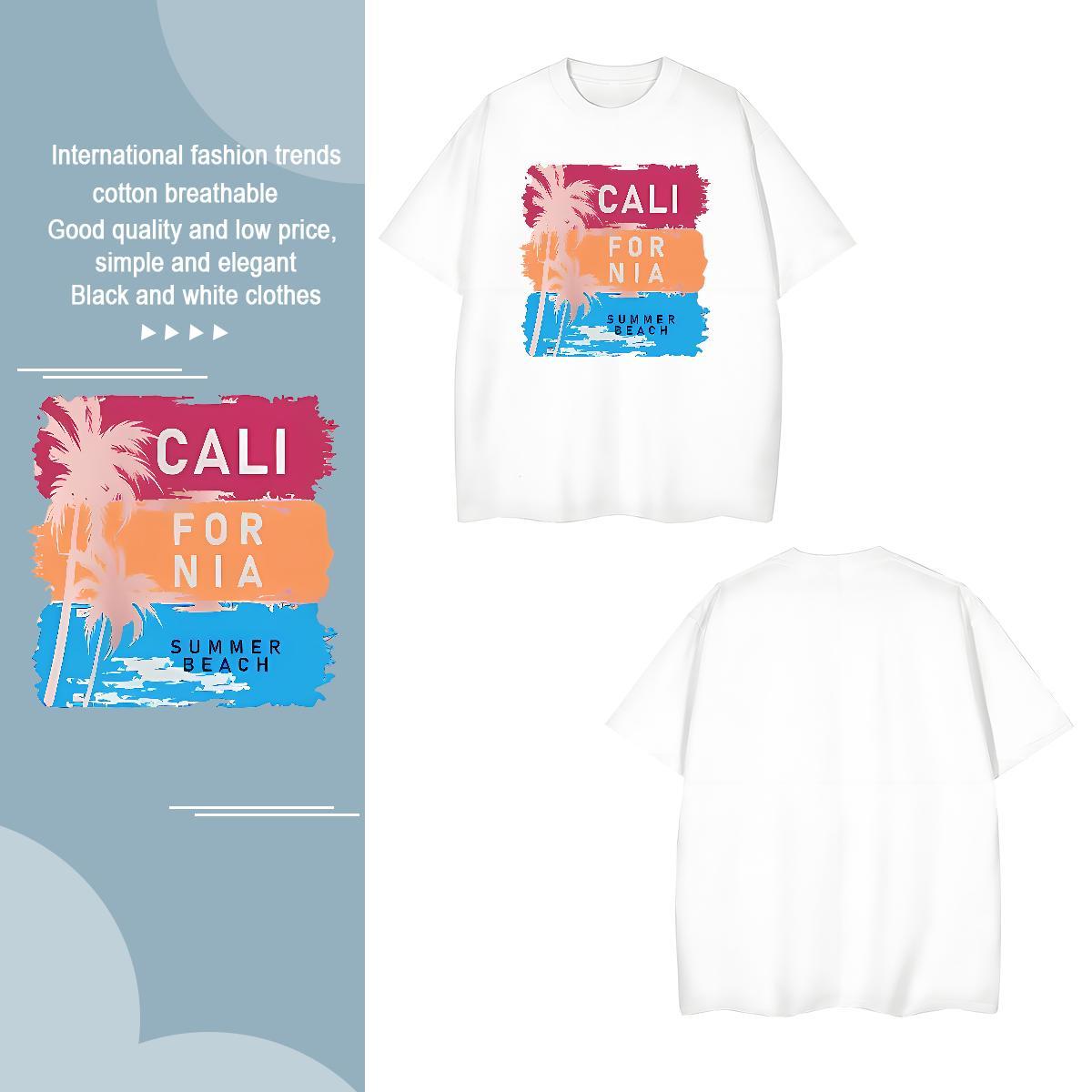 Factory Direct 230g Pure Cotton T shirt letter Sports Casual Men Clothes T-Shirt Tops Tees Short Sleeve O-Neck Popular Graphic