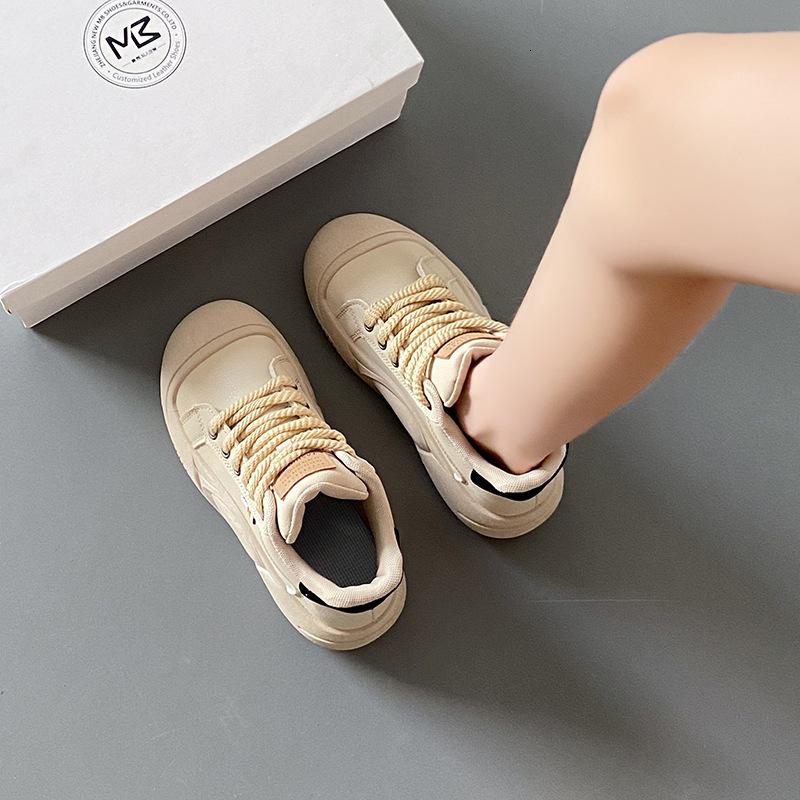 Ddmysports Spring Top Little White New Korean Edition Instagram Female Students Thick Sole Igh Rise Sports Board Shoes Casual XT Outdoor