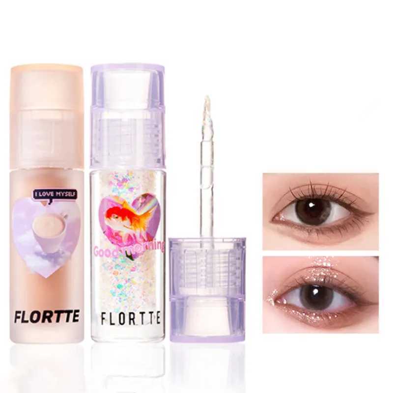 Flortte Glitter Liquid Eyeshadow Matte Highlighter Waterproof Pearlescent Shiny Eye Shadow Sequins Lying Silkworm Eye ApplicatorCL240812