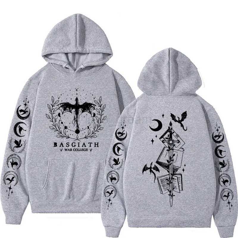 Basgiath War College Double Sided Hoodie Fourth Wings Men Women Fashion Gothic Y2k Sweatshirt Casual Pullover Hoodies StreetwearXJ240812
