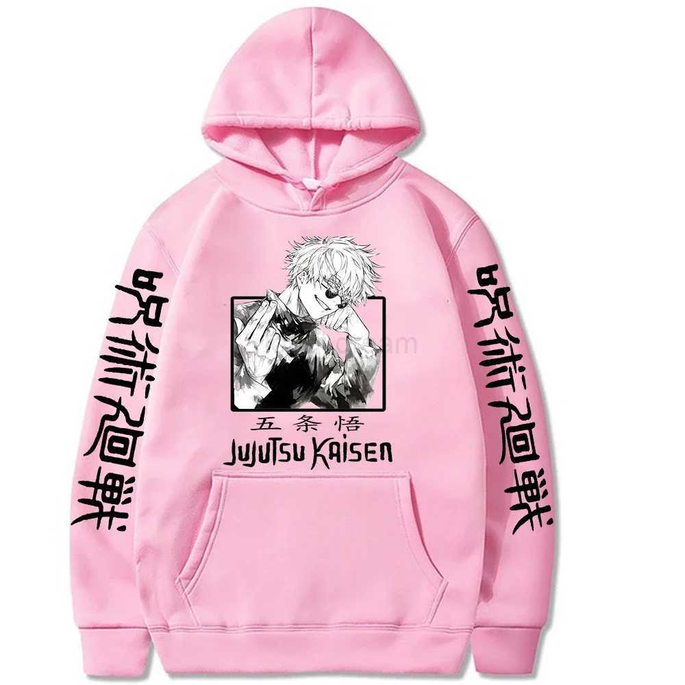 Jujutsu Kaisen Hoodie Anime Gojou Satoru Print Hooded Pullovers Tops Loose Long Sleeves Harajuku Man Clothes Fleece HoodiesXJ240812