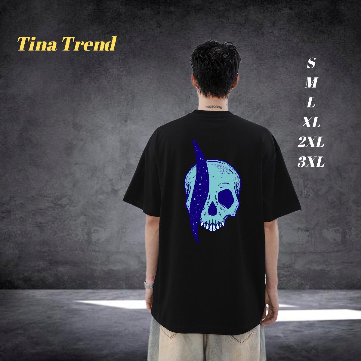 New Designer T Shirt For Man skull Tees Shirts 230g 100% Cotton Street Casual Cool Oversized 4XL Pure Cotton Mens Tshirts