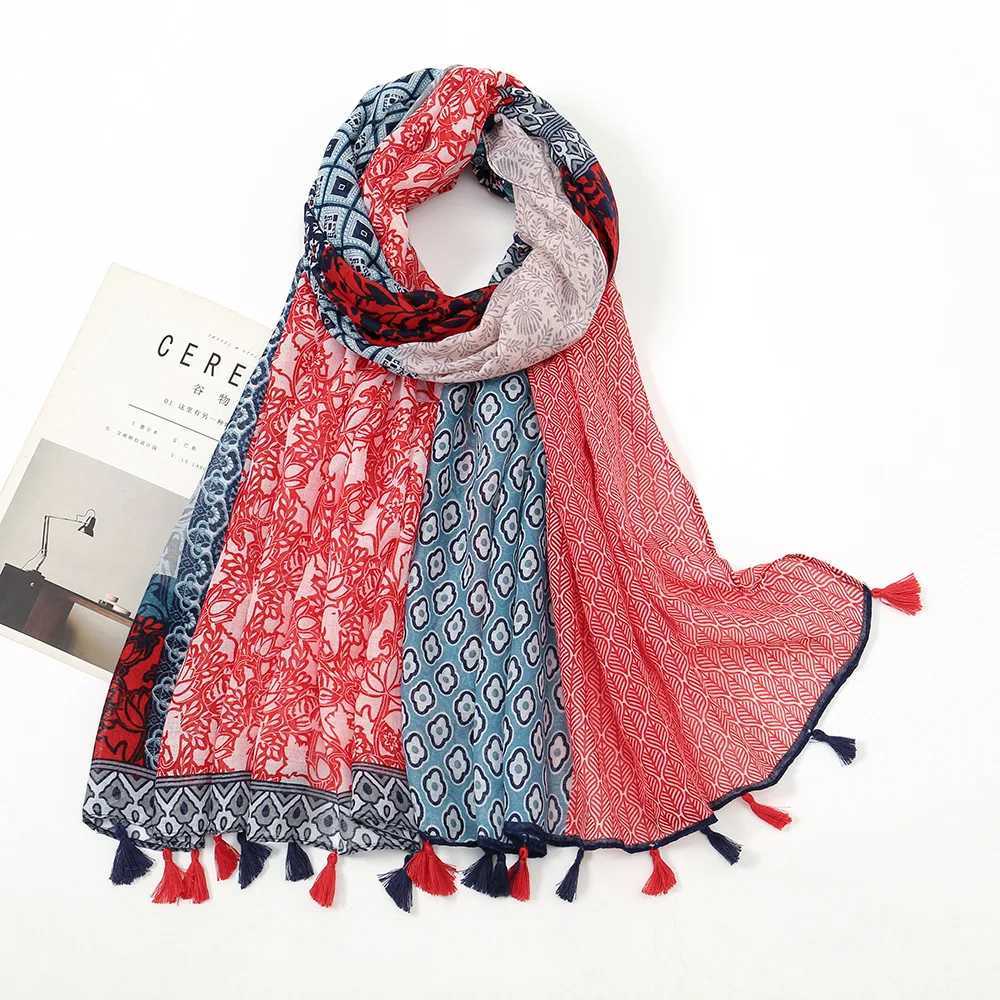Fashionable spring and summer thin adhesive shawl suitable for womens cute floral design collar Pashminas wrapped Muslim Echape 180 * 90cm W240810