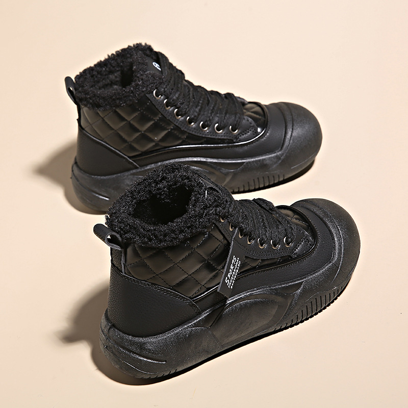 Ddmysports Igh Top Winter New Plush Women S Cotton Versatile Bread Shoes Thick Soled Snow Boots Trend XT Outdoor Shoes