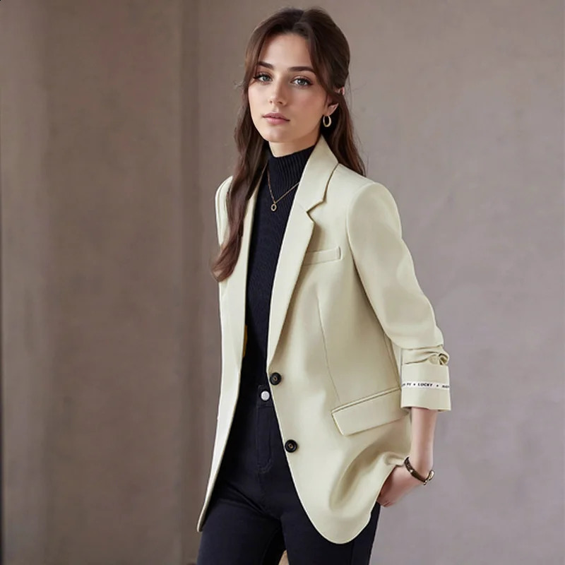ZJYT Autumn Womens Jacket In Coats England Style Double Breasted Casual Blazers Mujer Elegant Loose Outerwears Female 240812