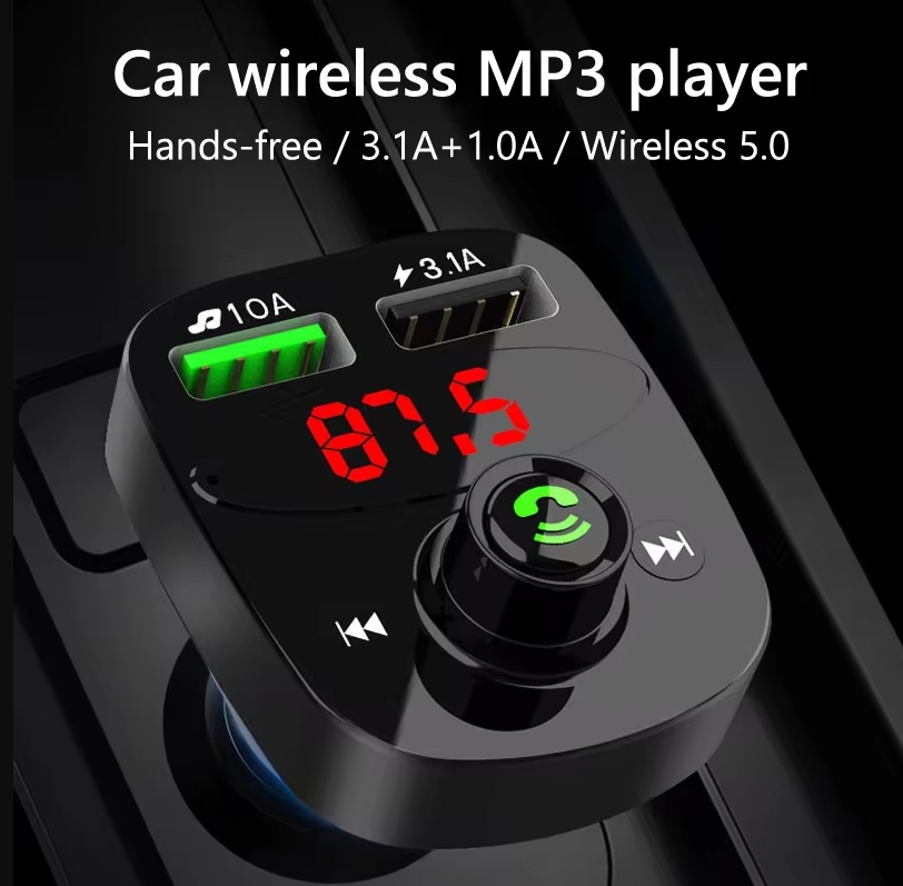 Bluetooth Car MP3 Player Multifunctional Dual USB Car Charging Cigarette Lighter Hands-free FM Bluetooth Transmitter